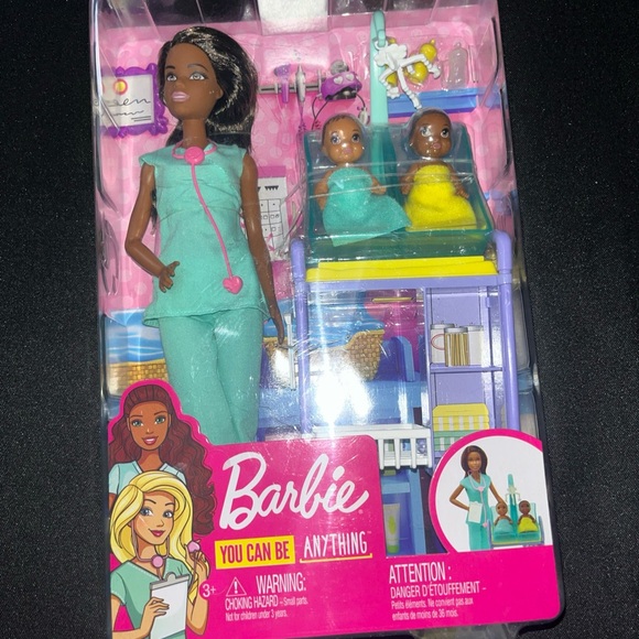 Barbie Doctor African American You Can Be Anything Doll Playset with Babies New - Picture 1 of 2